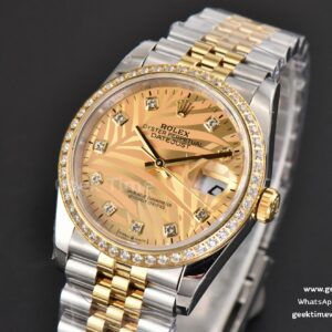 DateJust 36MM YG/SS BPF Diamond YG Plam Dial Diamond Marker Jubilee Bracelet 2824