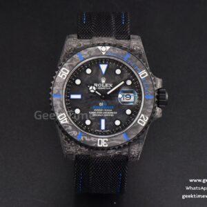 Submariner 40mm DIW VSF Forged Carbon Blue Element Nylon Strap VS3135