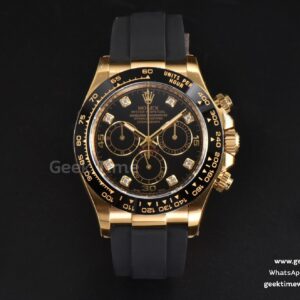 Daytona 116518 Clean CF Ceramic Black Dial Diamond Marker Oysterflex Strap SA4130