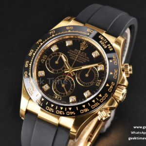 Daytona 116518 Clean CF Ceramic Black Dial Diamond Marker Oysterflex Strap SA4130
