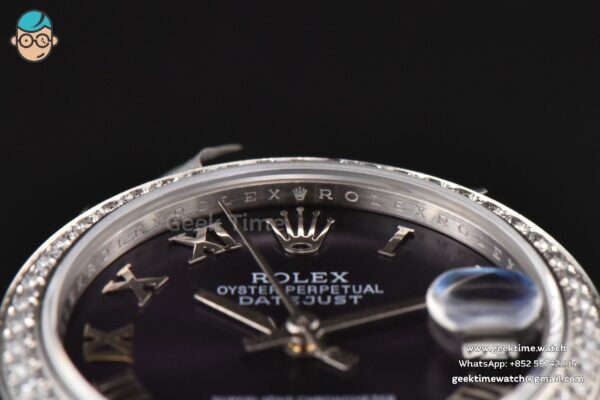 DateJust 31MM Ladies 904L WF Diamond Purple Dial Diamond Roma Marker Oyster Bracelet A2671 - Image 11