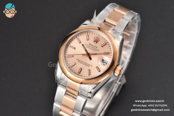 DateJust 31MM Ladies 904L RG/SS WF Smooth RG Dial Roma Marker Oyster Bracelet A2671