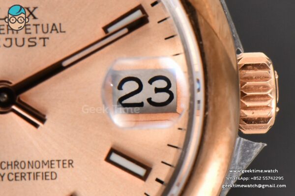 DateJust 31MM Ladies 904L RG/SS WF Smooth RG Dial Roma Marker Oyster Bracelet A2671 - Image 7