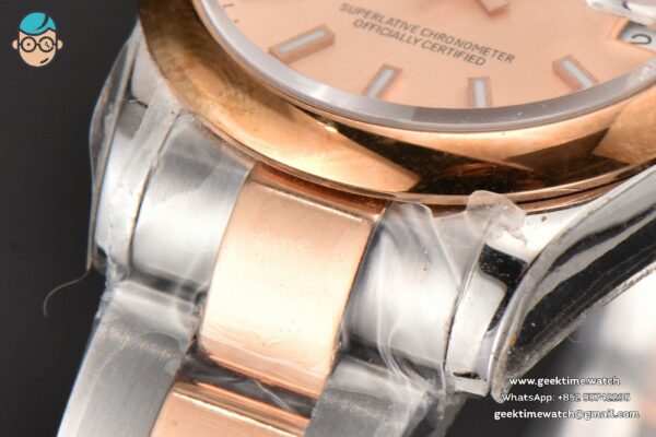 DateJust 31MM Ladies 904L RG/SS WF Smooth RG Dial Roma Marker Oyster Bracelet A2671 - Image 8