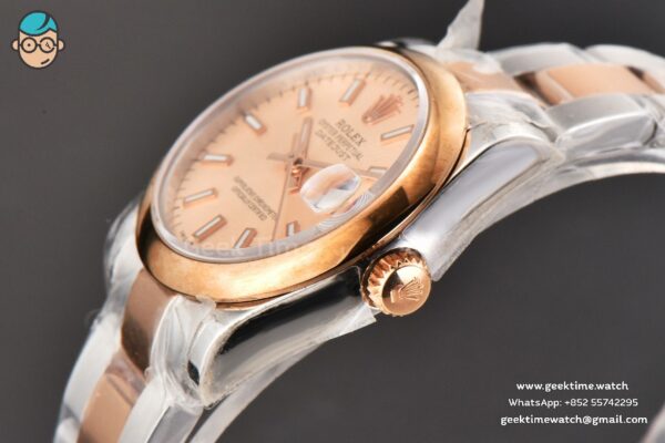 DateJust 31MM Ladies 904L RG/SS WF Smooth RG Dial Roma Marker Oyster Bracelet A2671 - Image 9