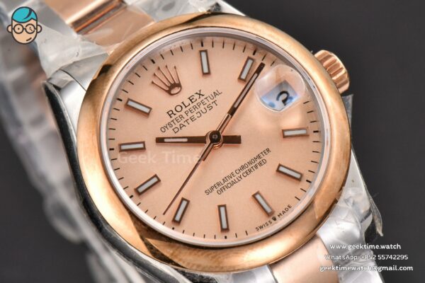 DateJust 31MM Ladies 904L RG/SS WF Smooth RG Dial Roma Marker Oyster Bracelet A2671 - Image 10