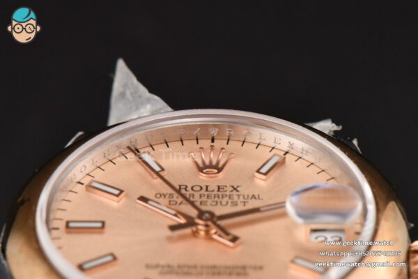 DateJust 31MM Ladies 904L RG/SS WF Smooth RG Dial Roma Marker Oyster Bracelet A2671 - Image 11