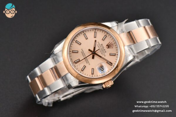 DateJust 31MM Ladies 904L RG/SS WF Smooth RG Dial Roma Marker Oyster Bracelet A2671 - Image 13