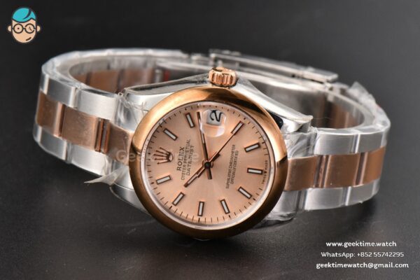 DateJust 31MM Ladies 904L RG/SS WF Smooth RG Dial Roma Marker Oyster Bracelet A2671 - Image 14