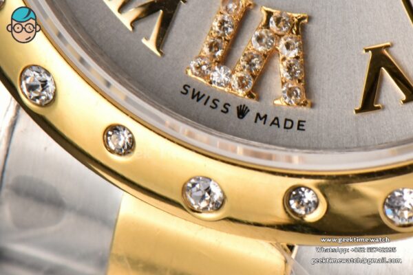 DateJust 31MM Ladies 904L YG/SS WF Diamond Smooth White Dial Roma Marker Oyster Bracelet A2671 - Image 6
