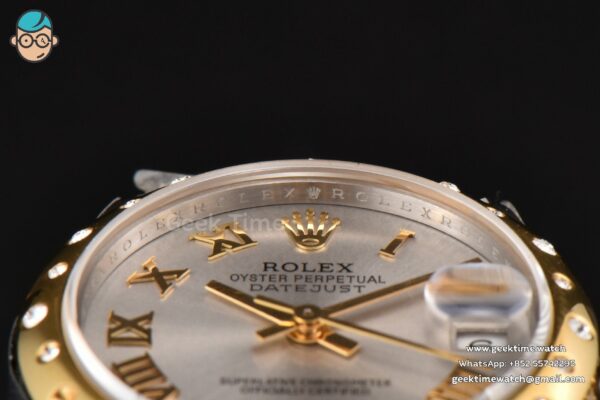 DateJust 31MM Ladies 904L YG/SS WF Diamond Smooth White Dial Roma Marker Oyster Bracelet A2671 - Image 11
