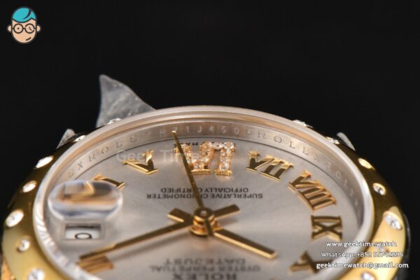 DateJust 31MM Ladies 904L YG/SS WF Diamond Smooth White Dial Roma Marker Oyster Bracelet A2671 - Image 12