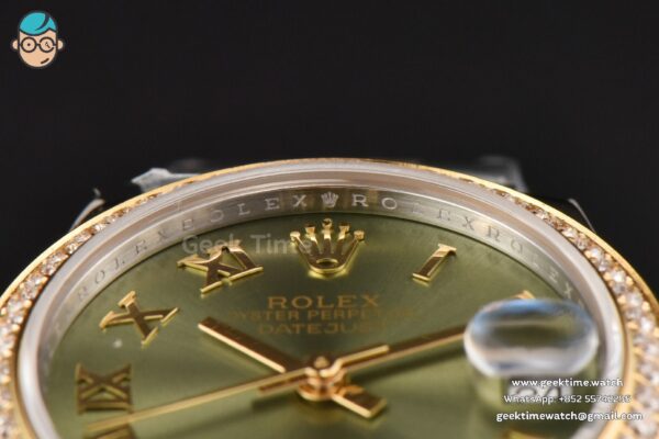 DateJust 31MM Ladies 904L YG/SS WF Diamond Green Dial Roma Marker Jubilee Bracelet A2671 - Image 11