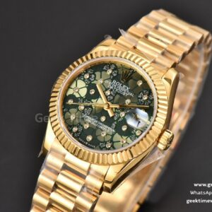 DateJust 31MM Ladies 904L YG WF Flowers Dial Oyster Bracelet A2671