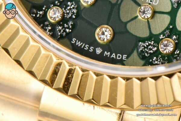 DateJust 31MM Ladies 904L YG WF Flowers Dial Oyster Bracelet A2671 - Image 5