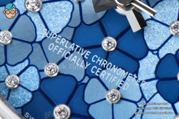 DateJust 31MM 904L GMF Diamond Bezel Blue Flowers Dial Oyster Bracelet A2824 - Image 5