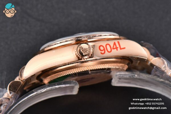 DateJust 31MM 904L RG GMF Diamond Bezel Silver Flowers Dial President Bracelet A2824 - Image 14
