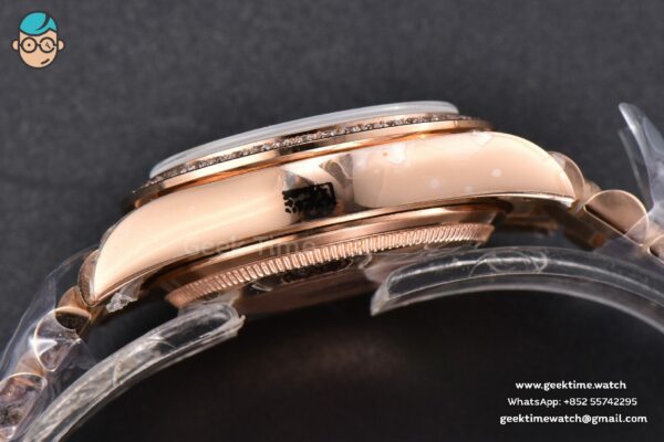 DateJust 31MM 904L RG GMF Diamond Bezel Silver Flowers Dial President Bracelet A2824 - Image 15