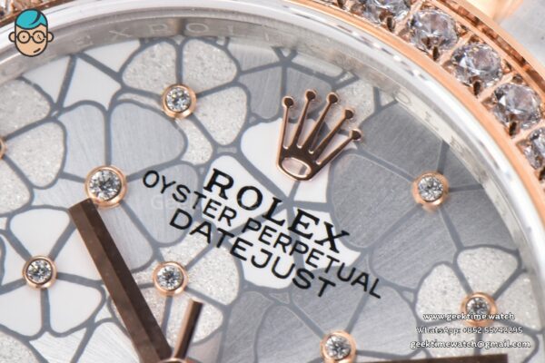 DateJust 31MM 904L RG/SS GMF Diamond Bezel Silver Flowers Dial Jubilee Bracelet A2824 - Image 4