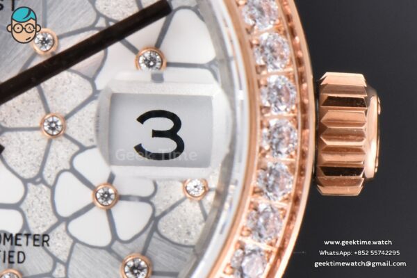 DateJust 31MM 904L RG/SS GMF Diamond Bezel Silver Flowers Dial Jubilee Bracelet A2824 - Image 6