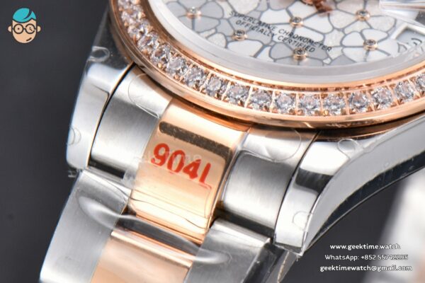 DateJust 31MM 904L RG/SS GMF Diamond Bezel Silver Flowers Dial Jubilee Bracelet A2824 - Image 9