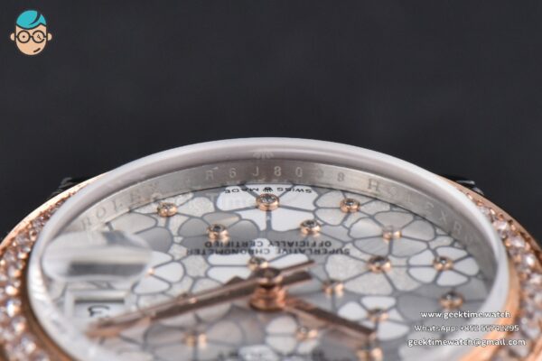 DateJust 31MM 904L RG/SS GMF Diamond Bezel Silver Flowers Dial Jubilee Bracelet A2824 - Image 13