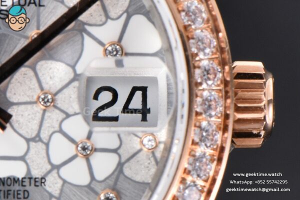 DateJust 31MM 904L RG/SS GMF Diamond Bezel Silver Flowers Dial Jubilee Bracelet A2824 - Image 8