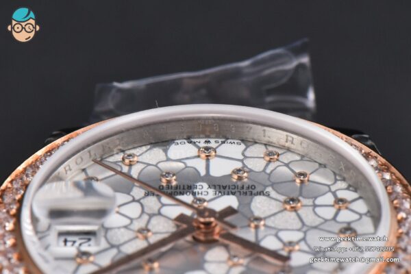 DateJust 31MM 904L RG/SS GMF Diamond Bezel Silver Flowers Dial Jubilee Bracelet A2824 - Image 13