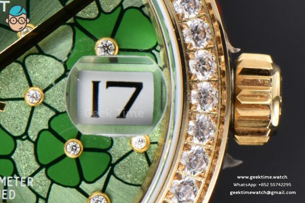 DateJust 31MM 904L YG GMF Diamond Bezel Green Flowers Dial President Bracelet A2824 - Image 8