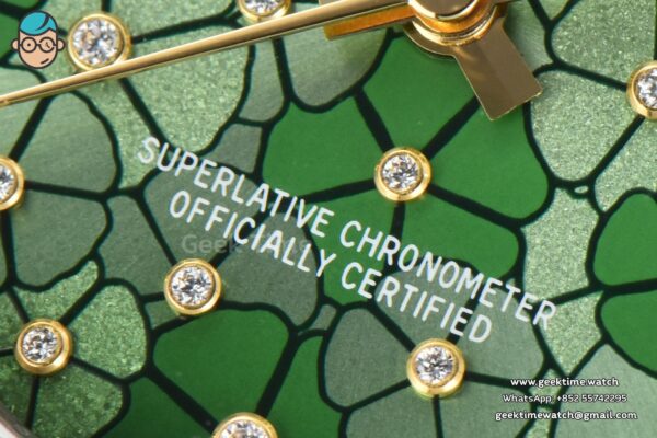 DateJust 31MM 904L YG GMF Diamond Bezel Green Flowers Dial Jubilee Bracelet A2824 - Image 5