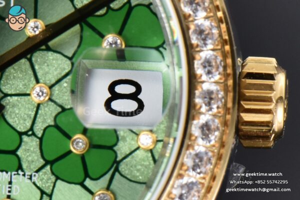 DateJust 31MM 904L YG GMF Diamond Bezel Green Flowers Dial Oyster Bracelet A2824 - Image 7