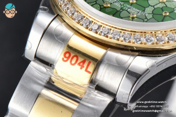 DateJust 31MM 904L YG GMF Diamond Bezel Green Flowers Dial Oyster Bracelet A2824 - Image 8