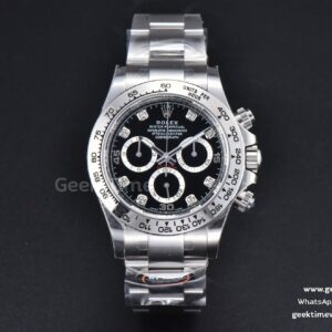 Daytona 116509 904L BTF Black Dial Diamond Marker SS Bracelet SA4130