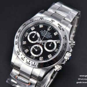 Daytona 116509 904L BTF Black Dial Diamond Marker SS Bracelet SA4130