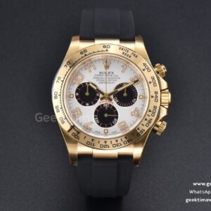 Daytona 116509 904L YG Clean CF White Dial Black Subdial Oysterflex Strap SA4130