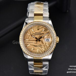 DateJust 36mm YG/SS Diamond BPF YG-Palm-Zifferblatt Oyster-Armband A2824
