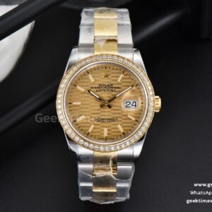 DateJust 36mm YG/SS Diamond BPF YG gemustertes Zifferblatt Oyster-Armband A2824