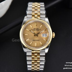 DateJust 36mm YG/SS BPF glatte Lünette YG gemustertes Zifferblatt Jubilee-Armband A2824