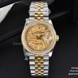 DateJust 36mm YG/SS Diamond BPF YG-Palm-Zifferblatt Jubilee-Armband A2824