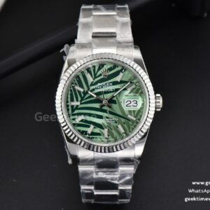 DateJust 36mm BPF grünes Palm-Zifferblatt Oyster-Armband A2824