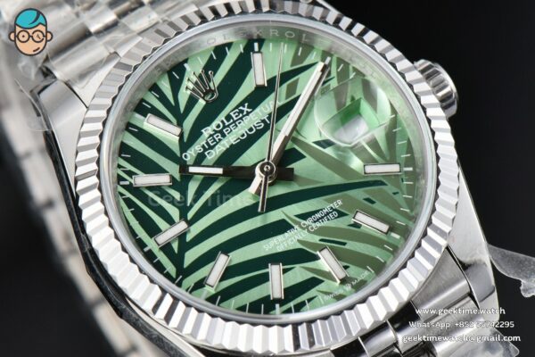DateJust 36mm BPF Green Plam Dial Jubilee Bracelet A2824 - Image 9