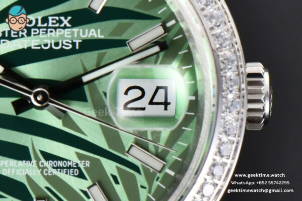 DateJust 36mm BPF Diamond Green Plam Dial Jubilee Bracelet A2824 - Image 7