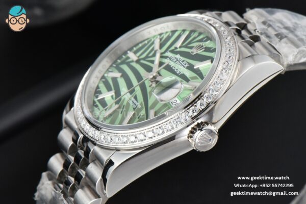 DateJust 36mm BPF Diamond Green Plam Dial Jubilee Bracelet A2824 - Image 8
