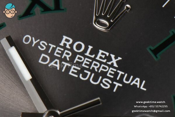 DateJust 36mm BPF Diamond Wimbledon Gray Dial Green Roma Marker Jubilee Bracelet A2824 - Image 3