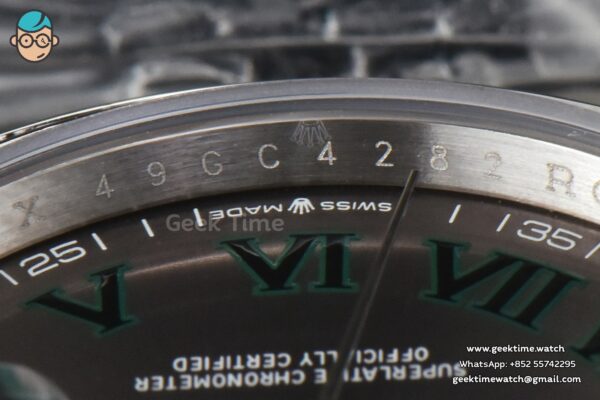 DateJust 36mm BPF Diamond Wimbledon Gray Dial Green Roma Marker Jubilee Bracelet A2824 - Image 11