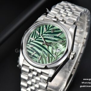 DateJust 36mm BPF Smooth Bezel Green Plam Dial Jubilee Bracelet A2824