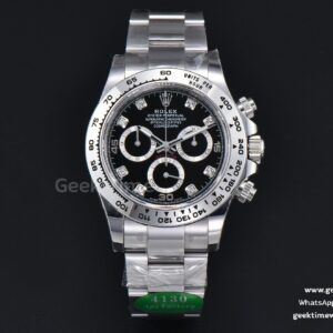 Daytona 116509 SS APSF Black Dial Diamond Marker SS Bracelet SH4130