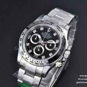 Daytona 116509 SS APSF Black Dial Diamond Marker SS Bracelet SH4130