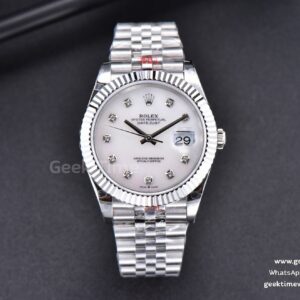 DateJust 41mm SS GMF White Dial Diamond Marker Fluted Bezel Jubilee Bracelet VR3235