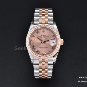 DateJust 36mm 126231 VSF RG/SS RG-Zifferblatt mit Diamanten Roma-Indizes mit Diamanten Jubilee-Armband VS3235